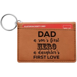 My Father My Hero Leatherette Keychain ID Holder - Single Sided