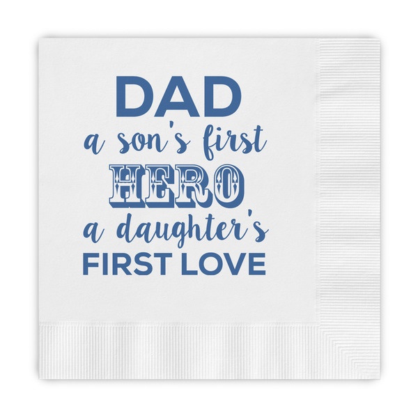 Custom My Father My Hero Embossed Decorative Napkins