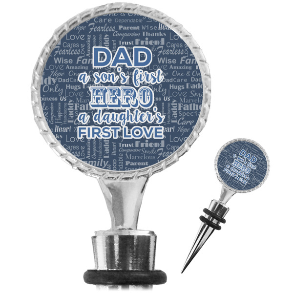 Custom My Father My Hero Wine Bottle Stopper (Personalized)