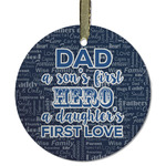 My Father My Hero Flat Glass Ornament - Round