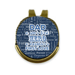 My Father My Hero Golf Ball Marker - Hat Clip - Gold