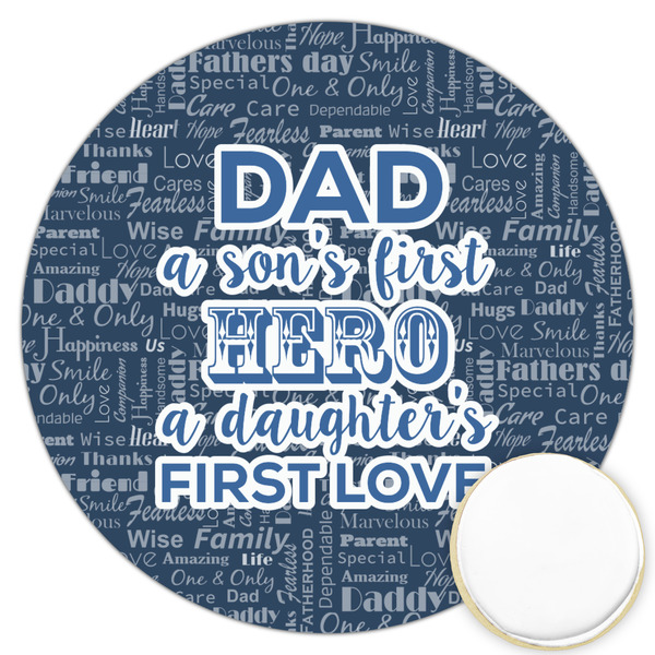 Custom My Father My Hero Printed Cookie Topper - 3.25"