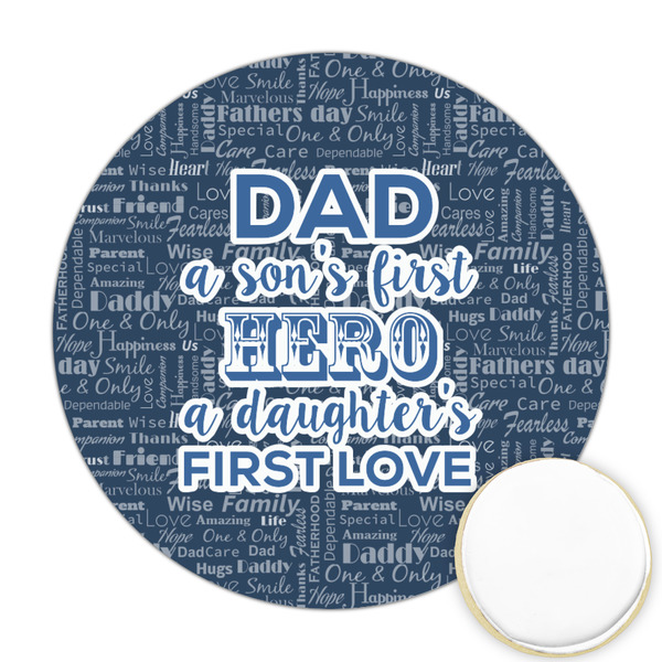 Custom My Father My Hero Printed Cookie Topper - 2.5"