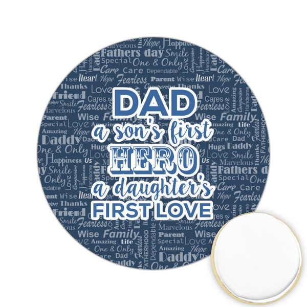 Custom My Father My Hero Printed Cookie Topper - 2.15"