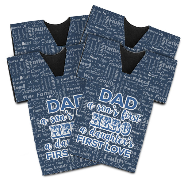 Custom My Father My Hero Jersey Bottle Cooler - Set of 4