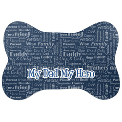 My Father My Hero Bone Shaped Dog Food Mat (Large) (Personalized)
