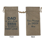 My Father My Hero Large Burlap Gift Bag - Front & Back