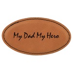 My Father My Hero Leatherette Oval Name Badge with Magnet (Personalized)