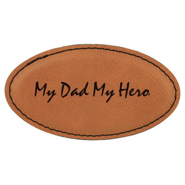 Custom My Father My Hero Leatherette Oval Name Badge with Magnet (Personalized)