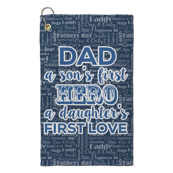 Custom My Father My Hero Microfiber Golf Towel - Small