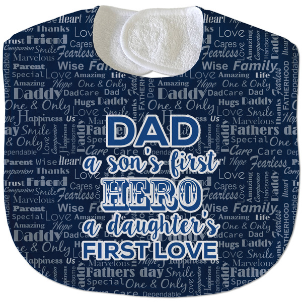 Custom My Father My Hero Velour Baby Bib