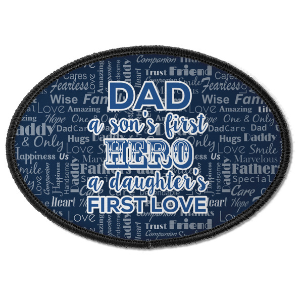 Custom My Father My Hero Iron On Oval Patch