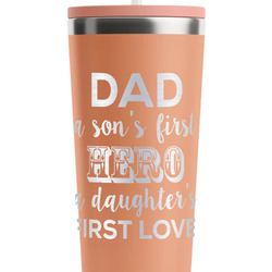 My Father My Hero RTIC Everyday Tumbler with Straw - 28oz - Peach - Single-Sided