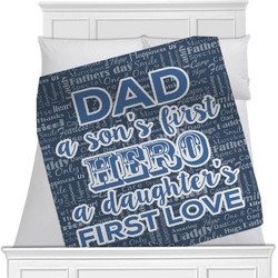My Father My Hero Minky Blanket - Twin / Full - 80"x60" - Double Sided (Personalized)