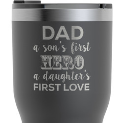 My Father My Hero RTIC Tumbler - Black - Engraved Front & Back (Personalized)