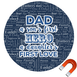 My Father My Hero Round Car Magnet - 6"