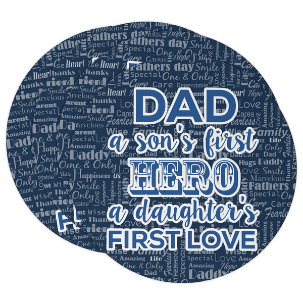 Custom My Father My Hero Round Paper Coasters