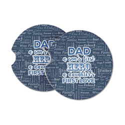 My Father My Hero Sandstone Car Coasters - Set of 2