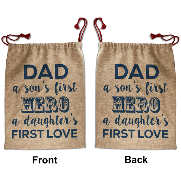 Custom My Father My Hero Santa Sack - Front & Back