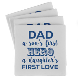 My Father My Hero Absorbent Stone Coasters - Set of 4
