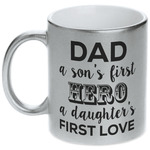 My Father My Hero Metallic Silver Mug