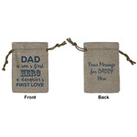 My Father My Hero Small Burlap Gift Bag - Front & Back