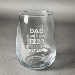 My Father My Hero Stemless Wine Glass (Single)