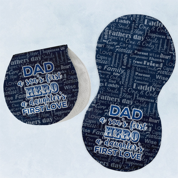 Custom My Father My Hero Burp Pads - Velour - Set of 2