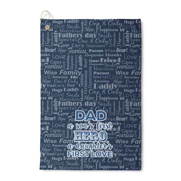 Custom My Father My Hero Waffle Weave Golf Towel