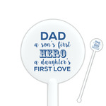 My Father My Hero 5.5" Round Plastic Stir Sticks - White - Double Sided