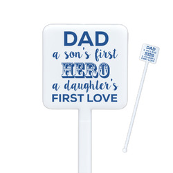 My Father My Hero Square Plastic Stir Sticks - Double Sided