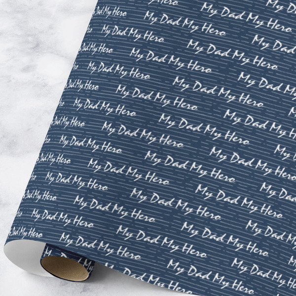 Custom My Father My Hero Wrapping Paper Roll - Large - Matte