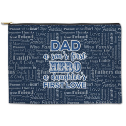My Father My Hero Zipper Pouch - Large - 12.5"x8.5" (Personalized)