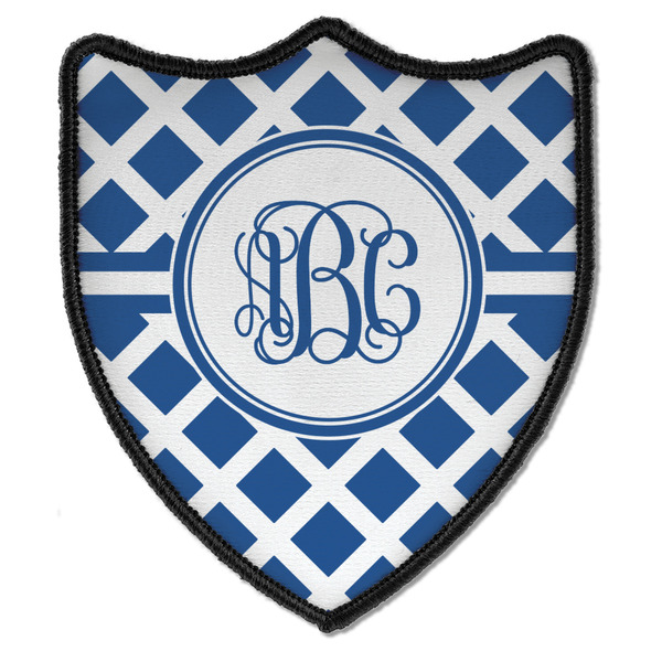 Custom Diamond Iron On Shield Patch B w/ Monogram