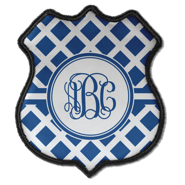 Custom Diamond Iron On Shield Patch C w/ Monogram