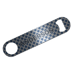 Diamond Bar Bottle Opener - Silver w/ Monogram