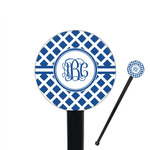 Diamond 7" Round Plastic Stir Sticks - Black - Double Sided (Personalized)