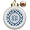 Diamond Ceramic Christmas Ornament - Poinsettias (Front View)