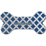 Diamond Ceramic Dog Ornament - Front w/ Monogram