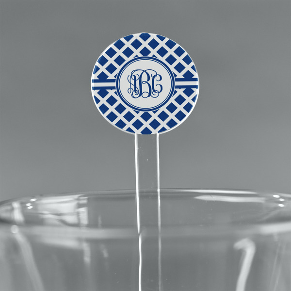 Custom Diamond 7" Round Plastic Stir Sticks - Clear (Personalized)