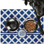 Diamond Dog Food Mat - Large w/ Monogram