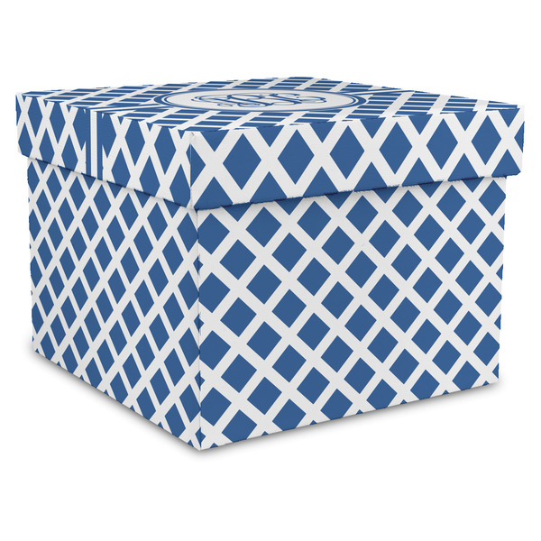 Custom Diamond Gift Box with Lid - Canvas Wrapped - X-Large (Personalized)