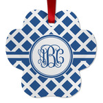 Diamond Metal Paw Ornament - Double Sided w/ Monogram