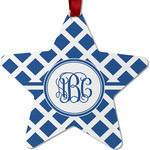 Diamond Metal Star Ornament - Double Sided w/ Monogram