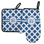 Diamond Left Oven Mitt & Pot Holder Set w/ Monogram