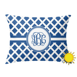 Diamond Outdoor Throw Pillow (Rectangular) w/ Monogram