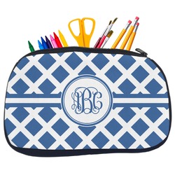 Diamond Neoprene Pencil Case - Medium w/ Monogram