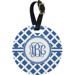 Diamond Plastic Luggage Tag - Round (Personalized)