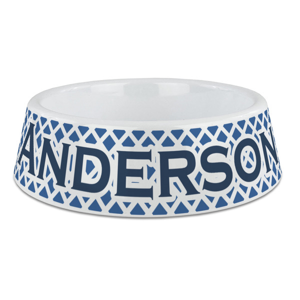 Custom Diamond Plastic Dog Bowl - Large (Personalized)