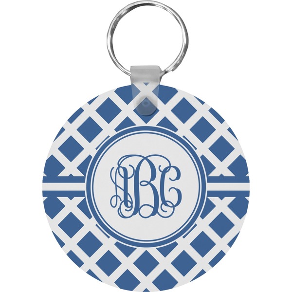 Custom Diamond Round Plastic Keychain (Personalized)